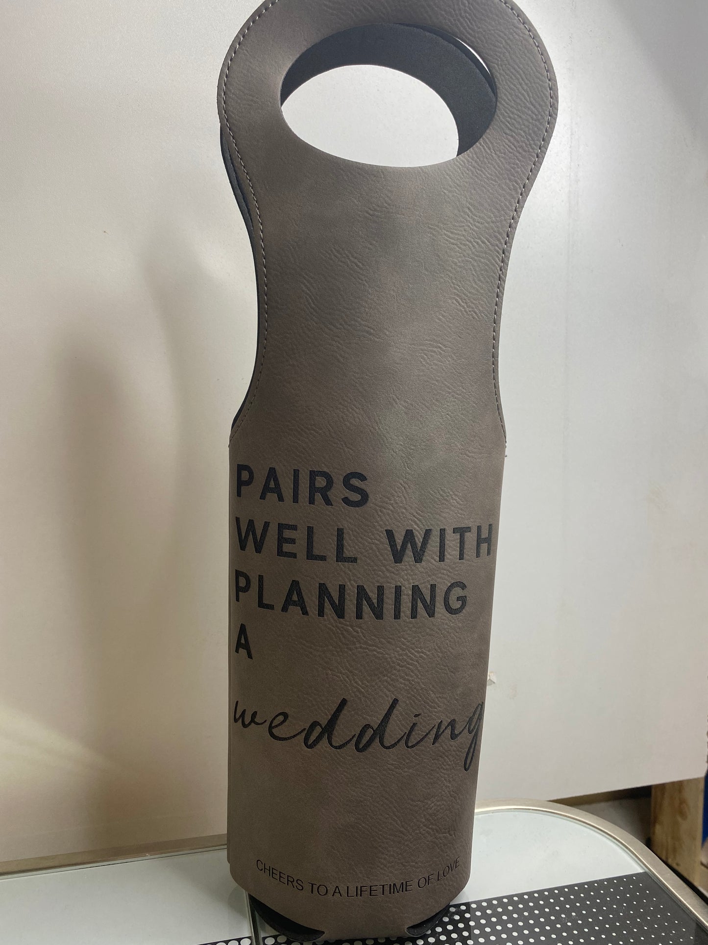 Wedding planning wine bag