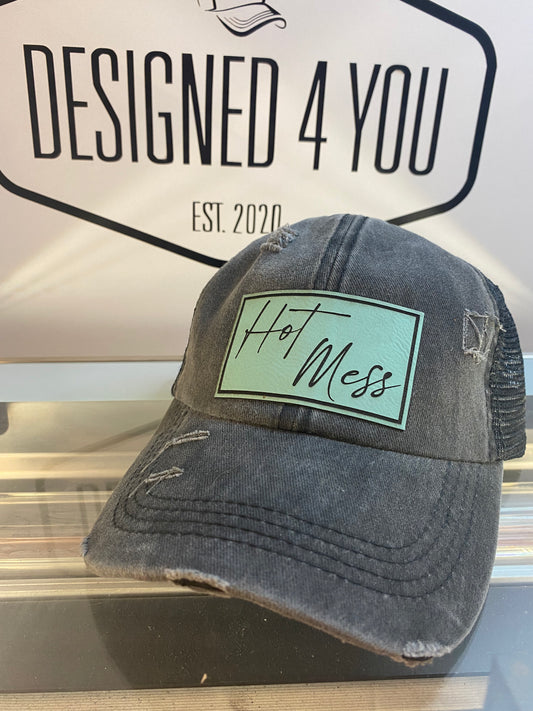 Black pony tail hat