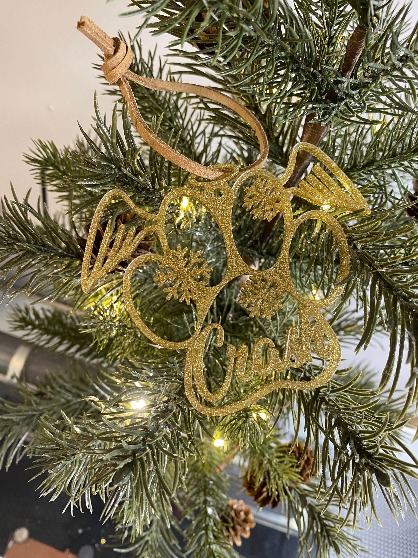Angel paw Christmas ornament